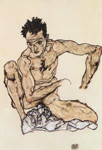 Nudo maschile accovacciato